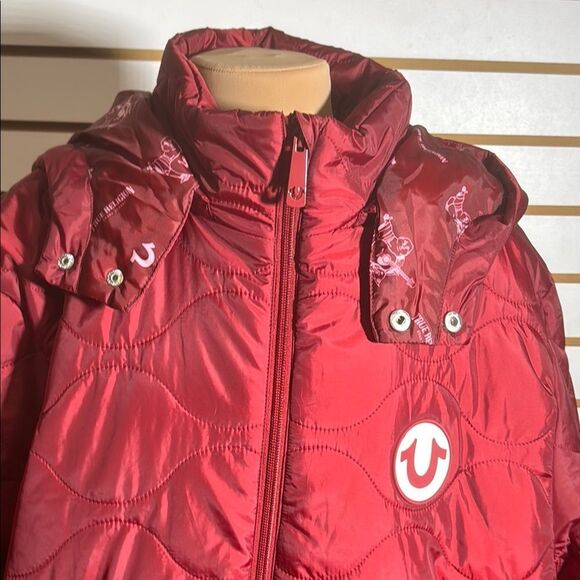 True Religion Red Quilted Puffer Jacket - Picture 8 of 13